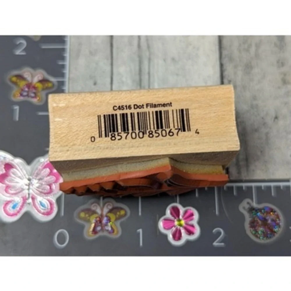 Hero Arts Dot Filament Flower Plant C4516 Rubber Stamp Wood #L37